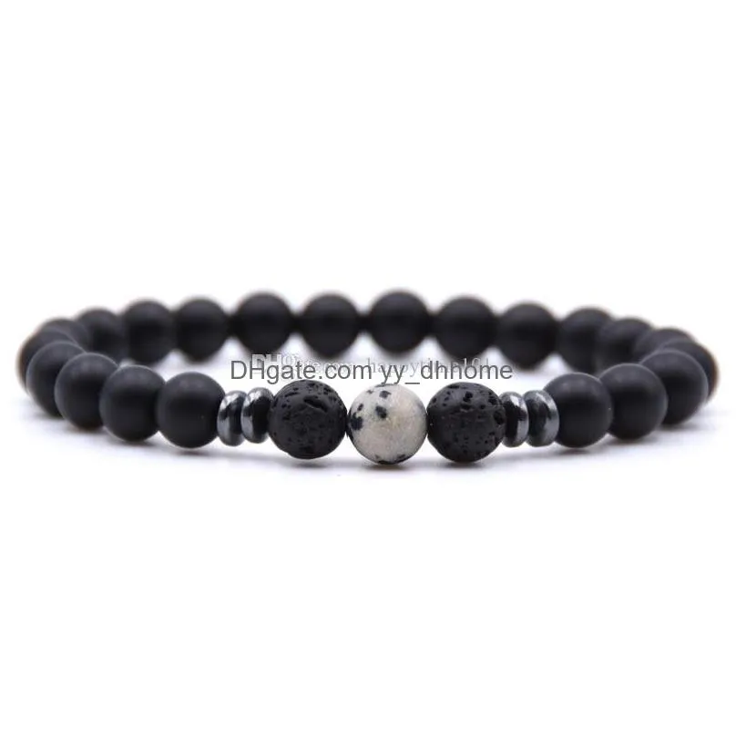 2020 natural stone statement bracelet 8mm yoga beads handmade bangle 18 styles charm bracelet women men fashion jewelry christmas gift