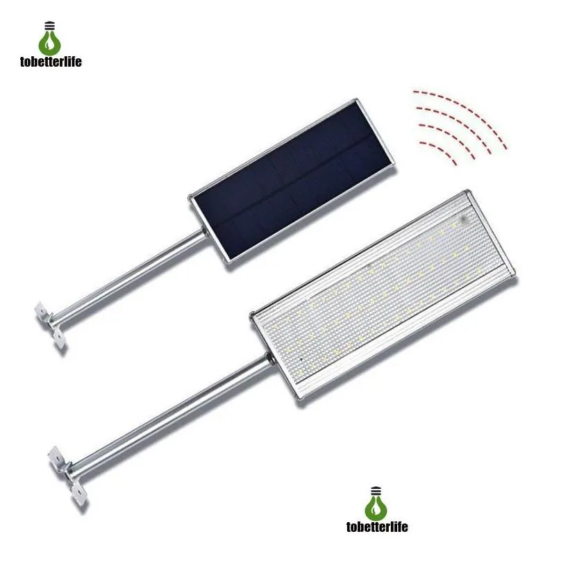 solar street lamp 48led for outdoor garden wall 1000 lumens aluminum alloy waterproof ip65 radar sensor