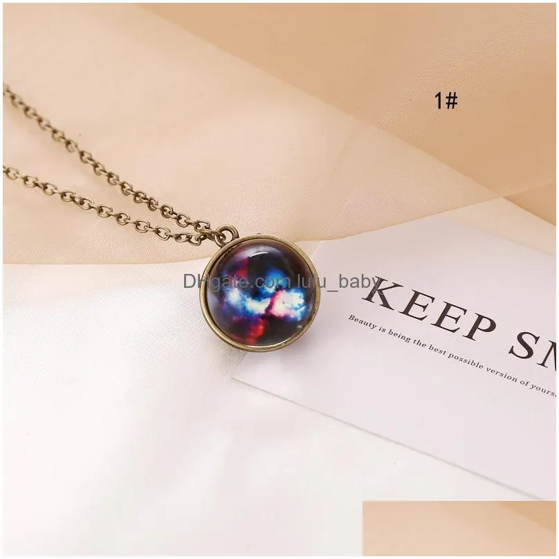 fashion jewelry cosmic starry sky luminous pendant necklace vintage necklace