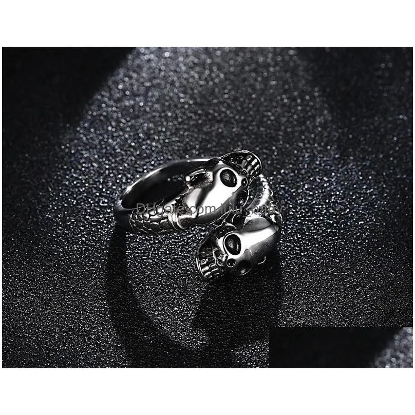fashion jewelry mens stainless skull ring steel open skull casting rings men jewelry