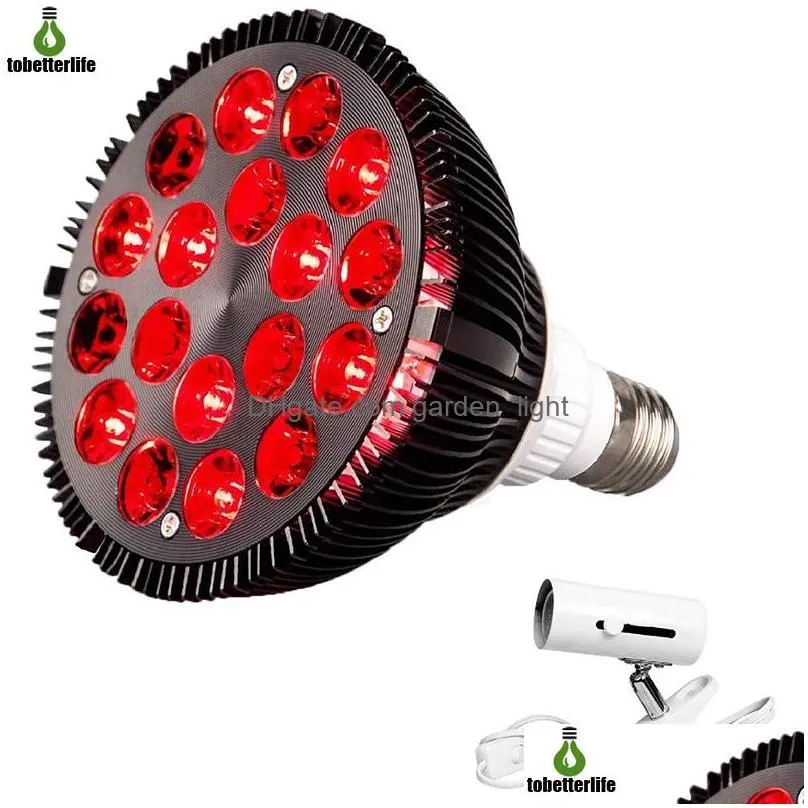 red light bulb therapy 54w 18led infrared lamp 660nm 850nm near combo for skin pain relief