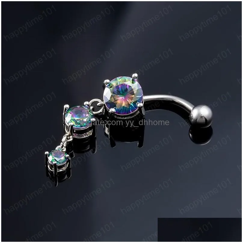 sexy navel piercing belly ring belly button rings barbell bar zircon dangling ombligo party round for woman body jewelry
