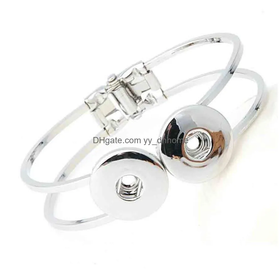 gold noosa chunk bracelets metal alloy silver plated double 2 chunks snap button bracelets