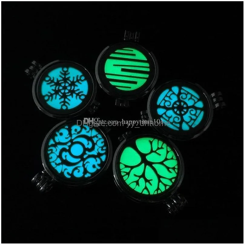 perfume disffuser luminous necklaces decorative pattern aromatherapy locket  oil diffuser locket cage pendant pendant