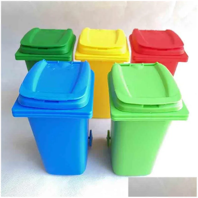 big mouth toys mini trash pencil holder recycle can case table pen plastic storage bucket stationery sundries organizer tools 5 color