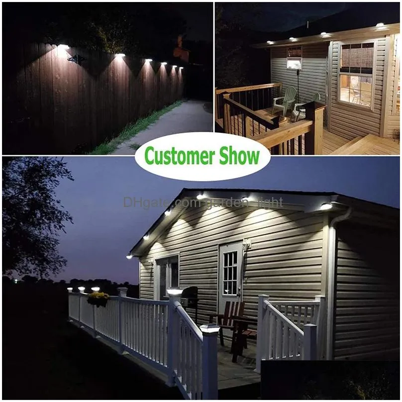9leds solar lamp outdoor fence wall light waterproof eaves garden landscape road safety lights for gardens fences yard