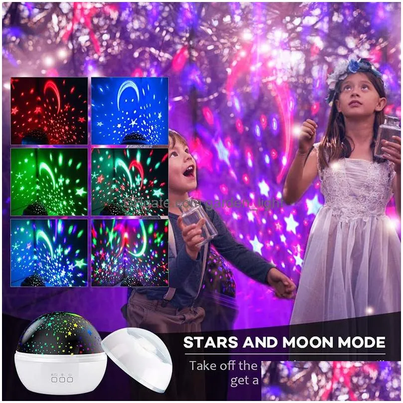 colorful stars starry projector light undersea world led night light 8 colors rotating projector night lamp usb for children room