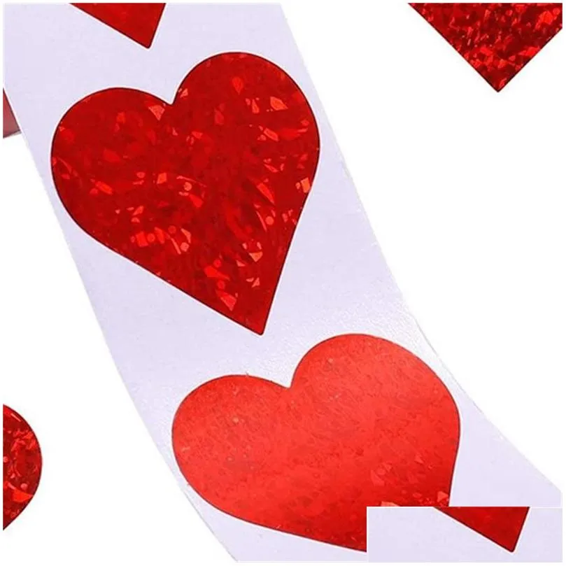 50500pcs red heart shape labels valentines day paper packaging sticker candy bag gift box packing bag wedding 20211228 q2