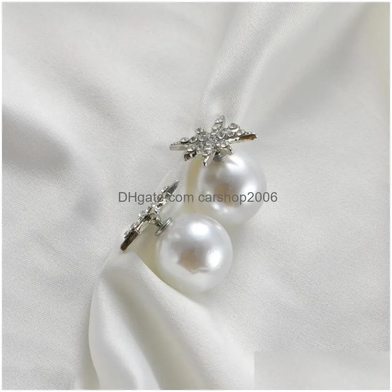 fashion jewelry stud earrings full diamond rhinstone faux pearl earrings