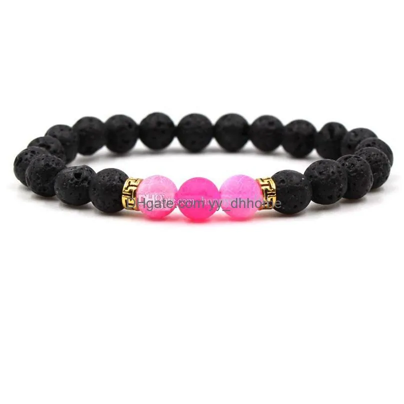 natural black lava agate stone chakra bracelets aromatherapy essential oil diffuser bracelet for women men jewelry