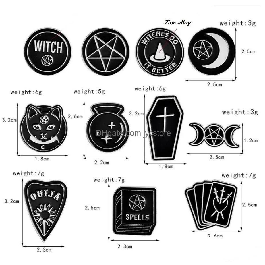 witch ouija moon tarot book new goth style enamel pins badge denim jacket jewelry gifts brooches for women men 167 t2