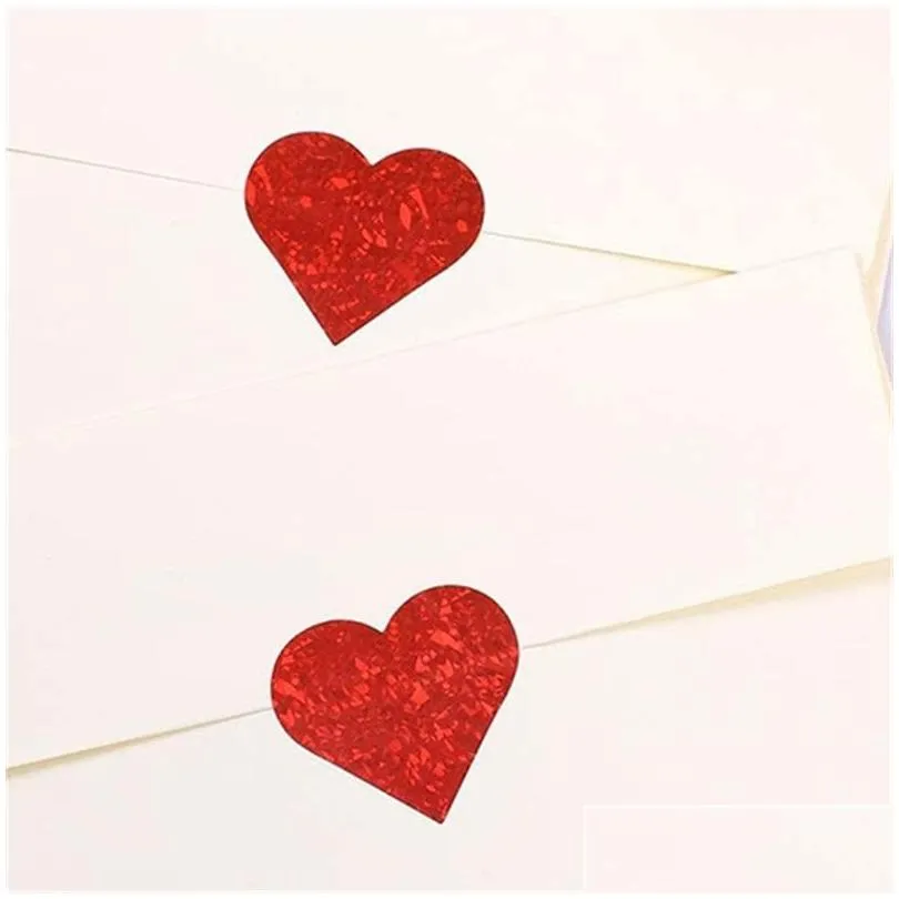 50500pcs red heart shape labels valentines day paper packaging sticker candy bag gift box packing bag wedding 20211228 q2