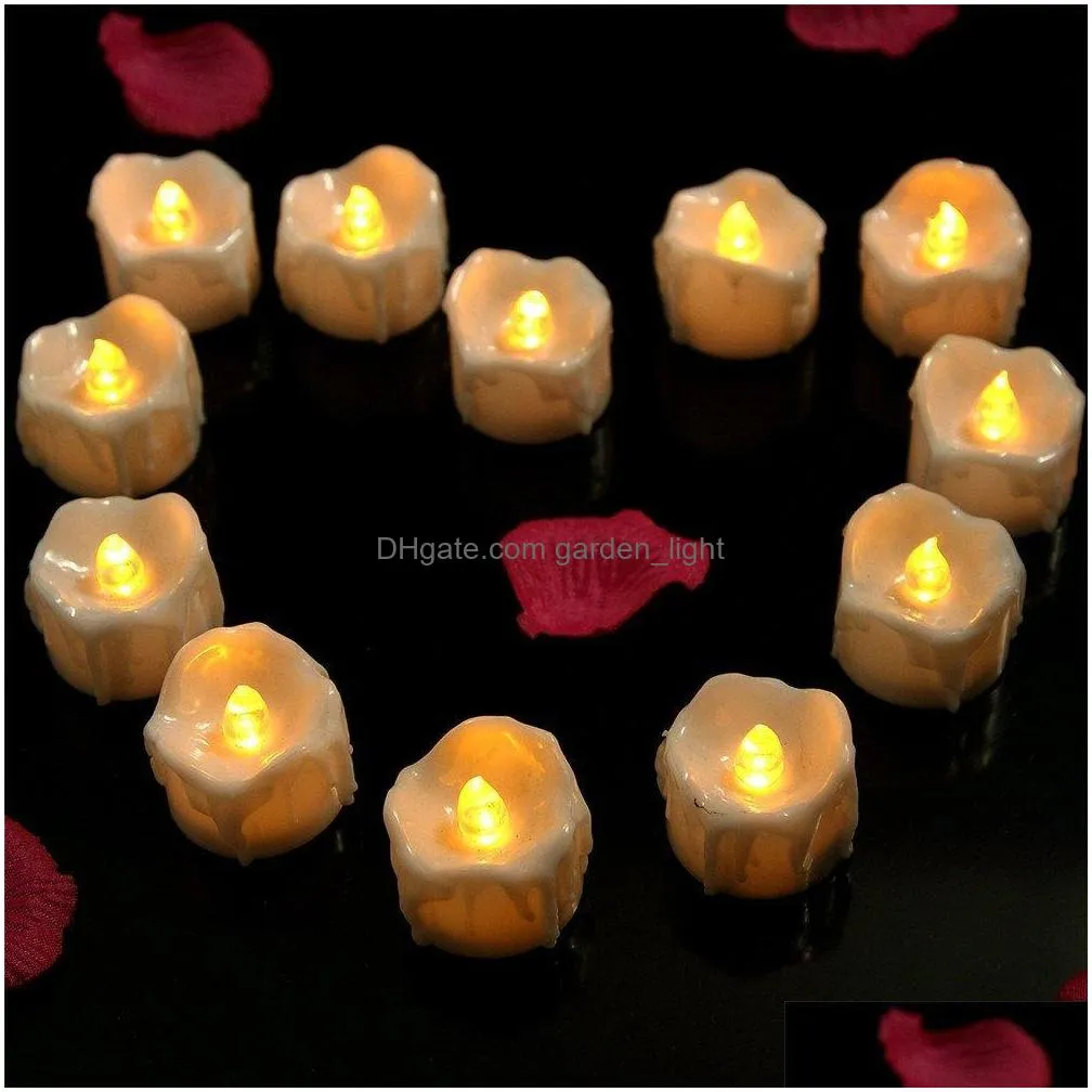 drop tear flameless candles led tea light small wax dripped battery operated tealights for wedding home decor birthday party