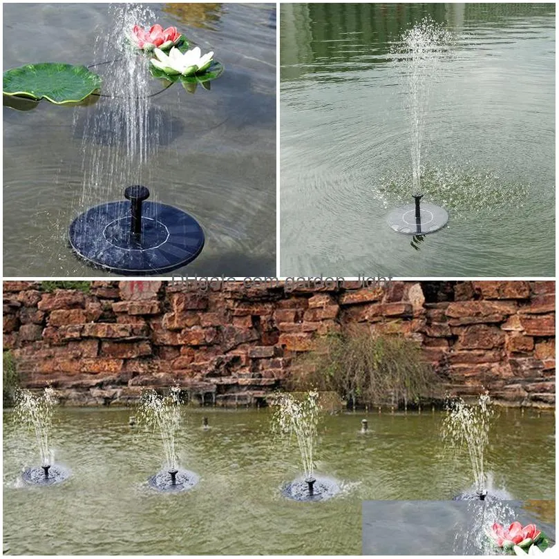 solar fountain pump standing bird bath fountain water pump 1.4w solar outdoor floating fountain pump kit for garden pool