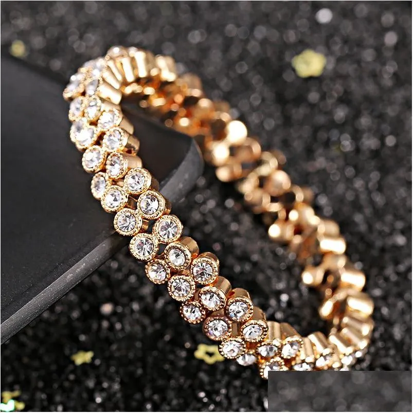 fashion jewelry double row stretch bracelet rhinstone bracelets