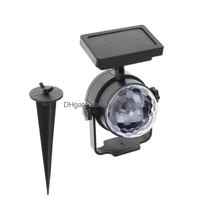 solar rotating lamp rgb crystal magic ball disco stage christmas party outdoor garden lawn laser projector light