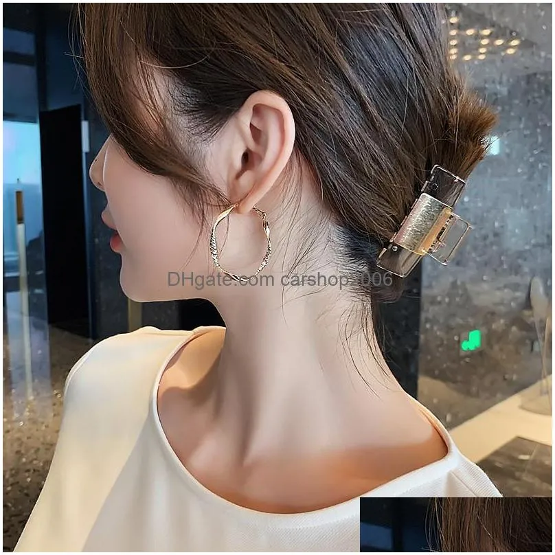 fashion jewelry s925 silver post simple geometric hoop circle earrings