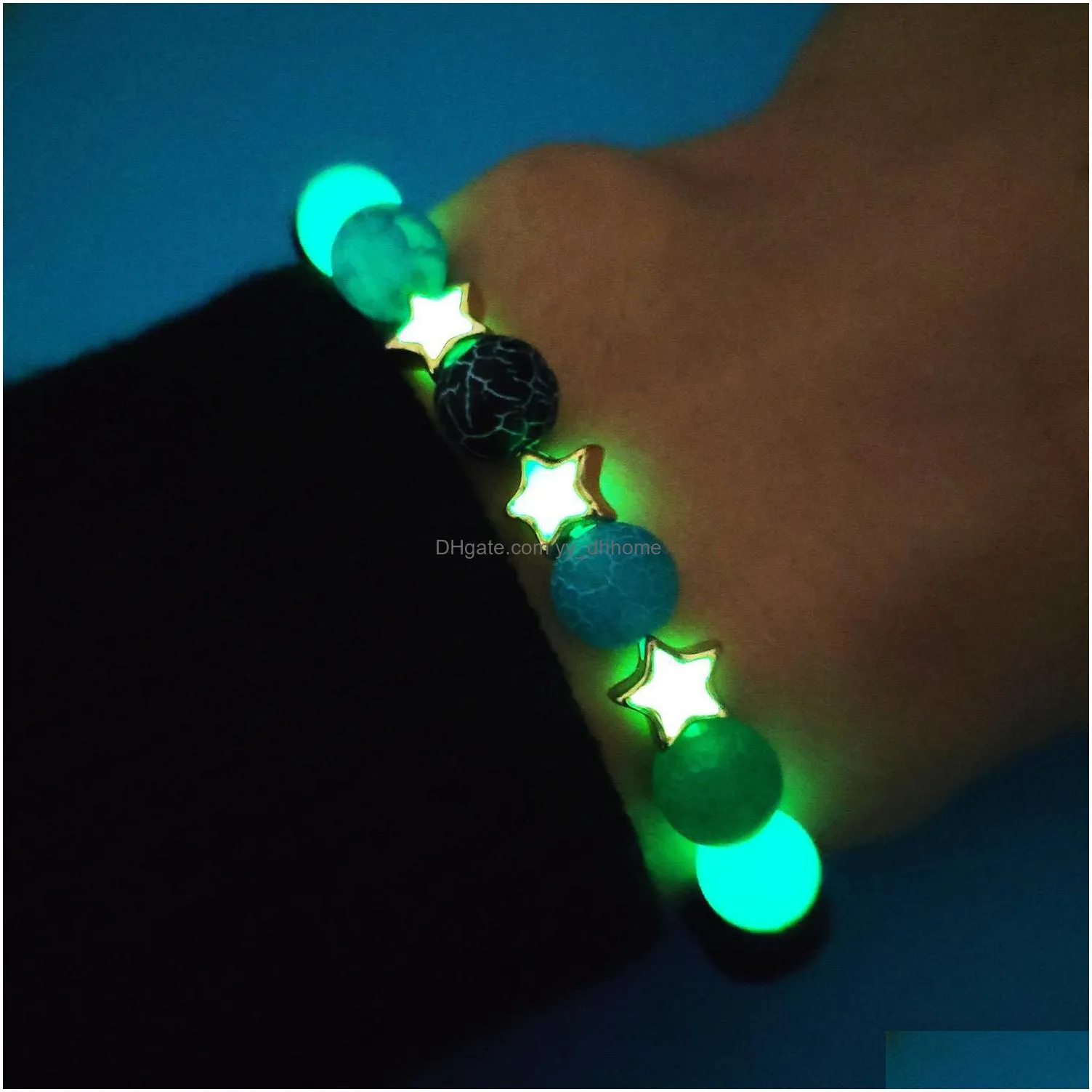 4 style fashion luminous bracelets volcanic stone star shaped  oil diffuser bracelet bangle women jewelry 2019 christmas gift