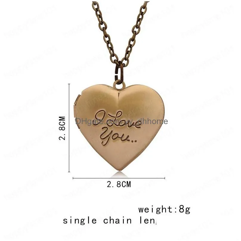  fashion jewelry womens i love you openable locket heart p o box pendant necklace sweater necklaces