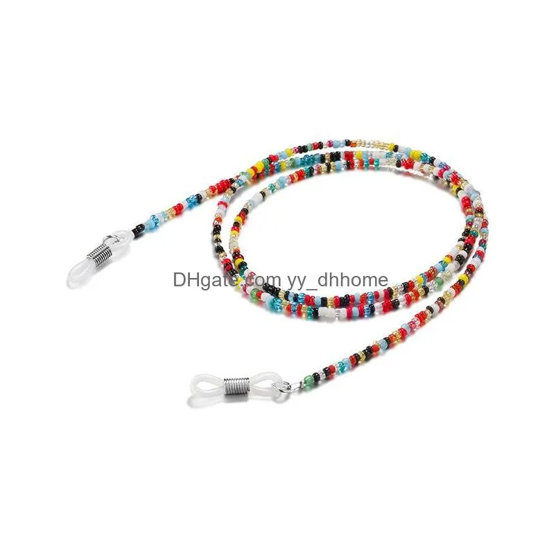fashion sweet women glasses chain colored beaded eyeglass lanyard anti slip sunglasses strap spectacles cord accessories