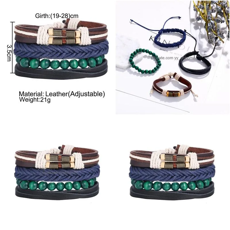 expert cortex bracelet green pearl weave spiral metal wire bracelet suit four paper set