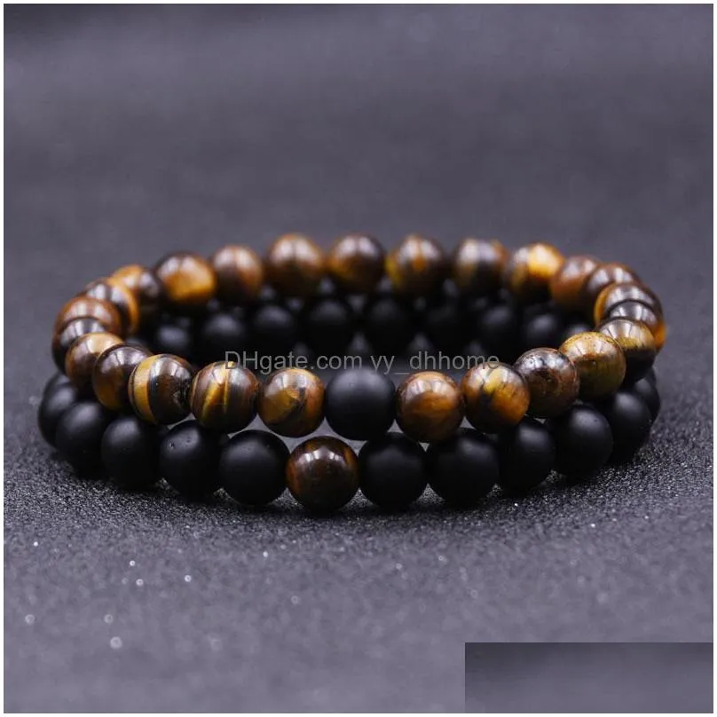 distance bracelets for lovers 2pcs/set valentines day jewelry yin yang stone beaded bracelets friend couple bracelet