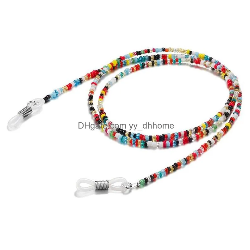 fashion sweet women glasses chain colored beaded eyeglass lanyard anti slip sunglasses strap spectacles cord accessories