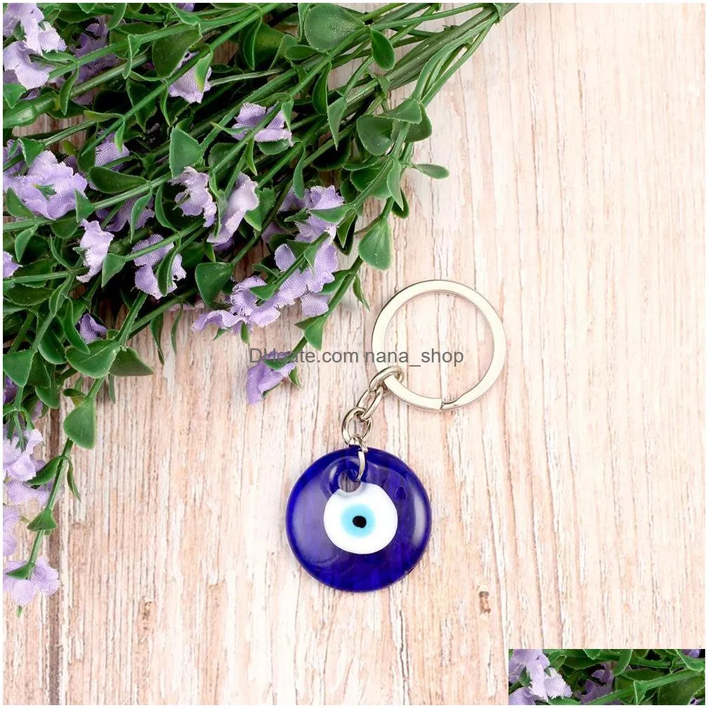 fashion jewelry turkish symbol evil eye key ring vintage glass blue eye keychain
