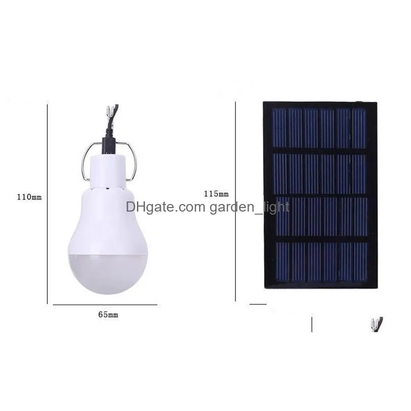 solar led bulb light portable led solar camping lamp spotlight with solar panel for outdoor hiking camping tent fishing lighting