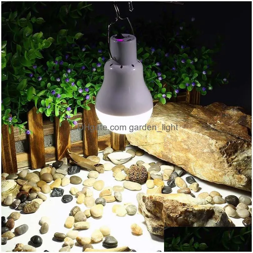 solar led bulb light portable led solar camping lamp spotlight with solar panel for outdoor hiking camping tent fishing lighting