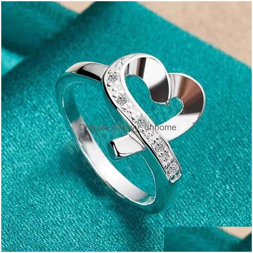 925 sterling silver heart love aaaaa zircon ring for woman charm wedding engagement party jewelry