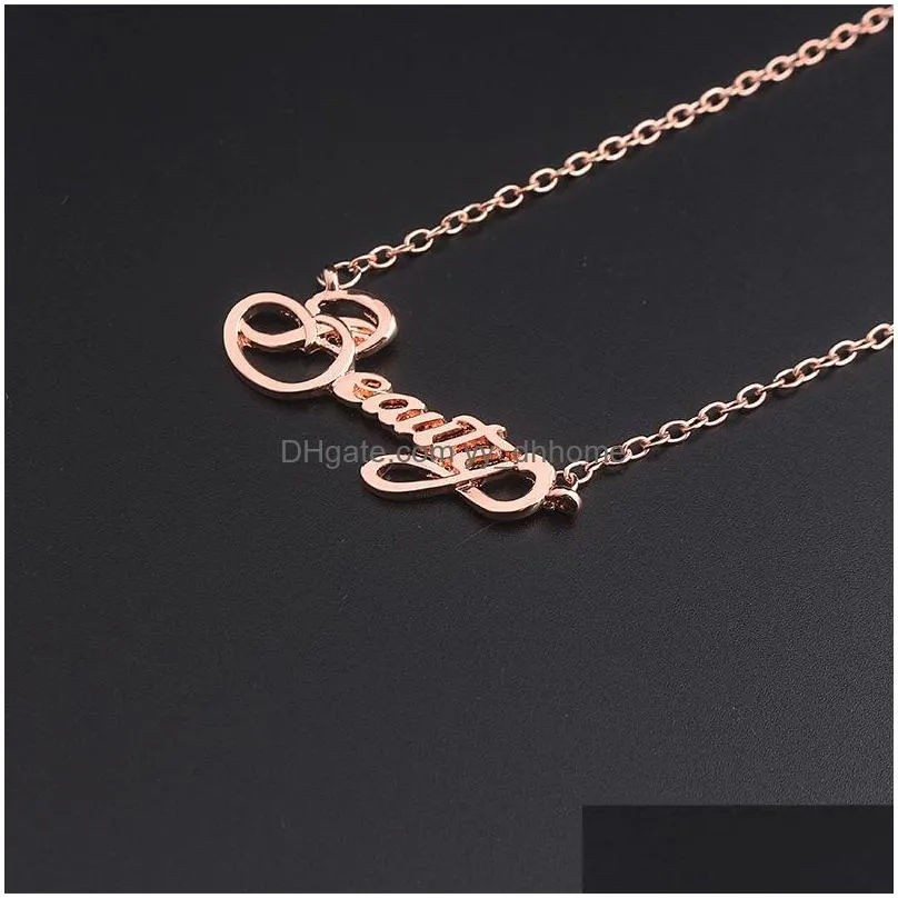 letter necklace personalized beauty necklace handmade jewelry christmas gift silver/gold chains necklaces