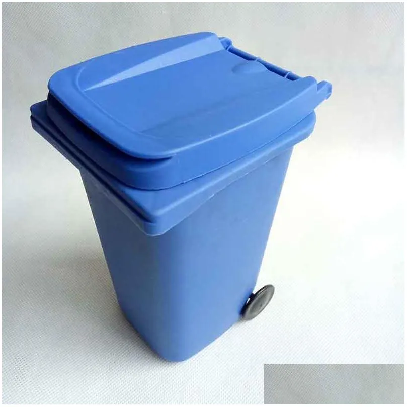 big mouth toys mini trash pencil holder recycle can case table pen plastic storage bucket stationery sundries organizer tools 5 color