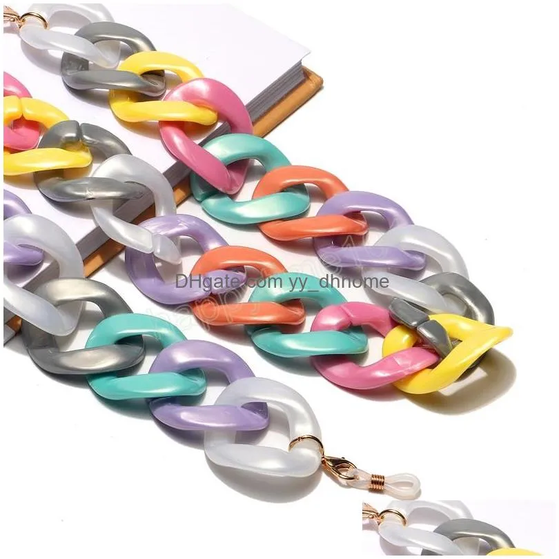 candy color resin antiskid glasses chain fashion student acrylic sunglasses lanyard neck strap for women gift
