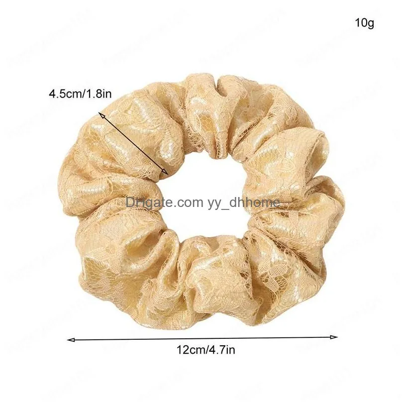 women hair scrunchies two layers splice hair ring lace elastic hairbands ponytail holder sweet hair rope accessories