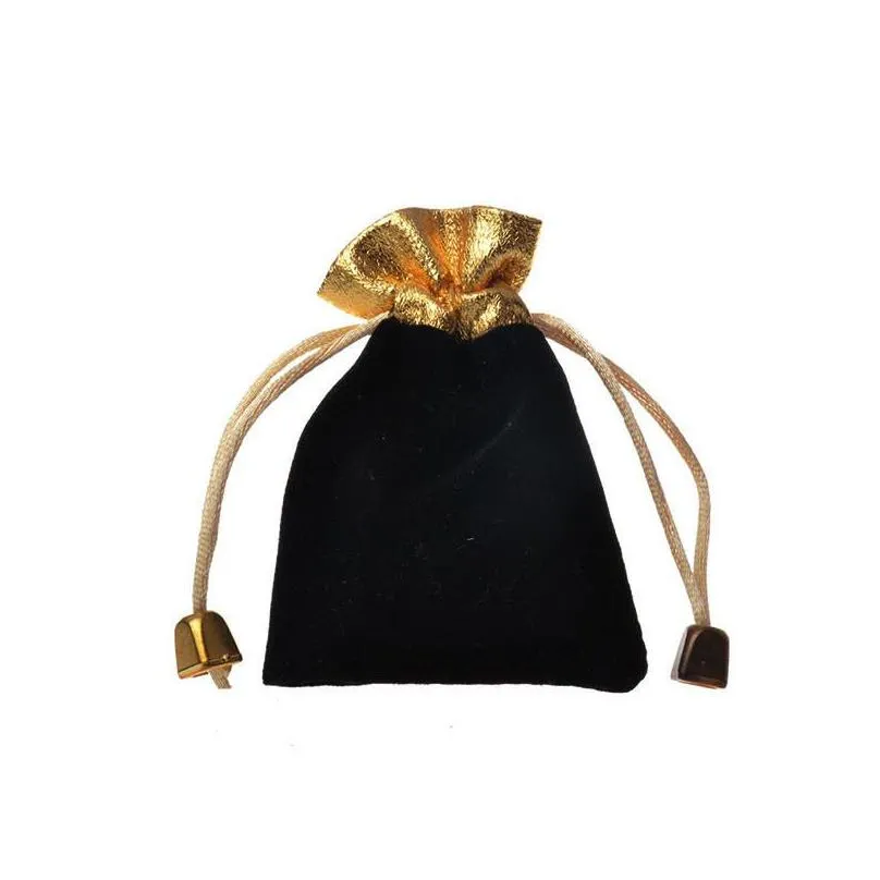 7x9 cm drawstring flannel phnom penh bag black velvet jewelry comb jewelry packaging double drawstring small flannel package bag 67 p2