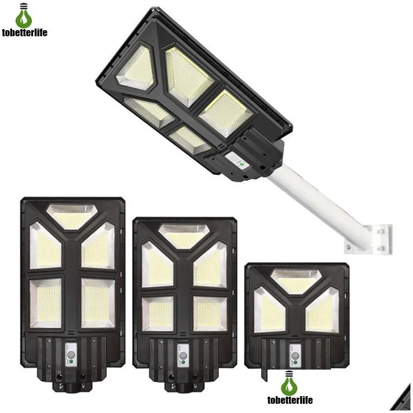 300w 400w 500w led solar lamp wall street light wide angle super bright motion sensor outdoor garden security with pole