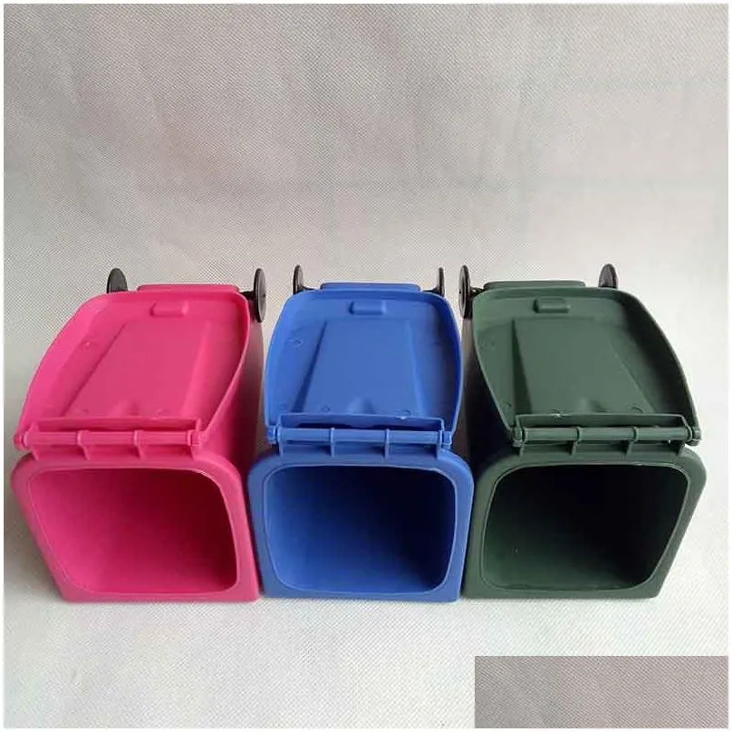 big mouth toys mini trash pencil holder recycle can case table pen plastic storage bucket stationery sundries organizer tools 5 color