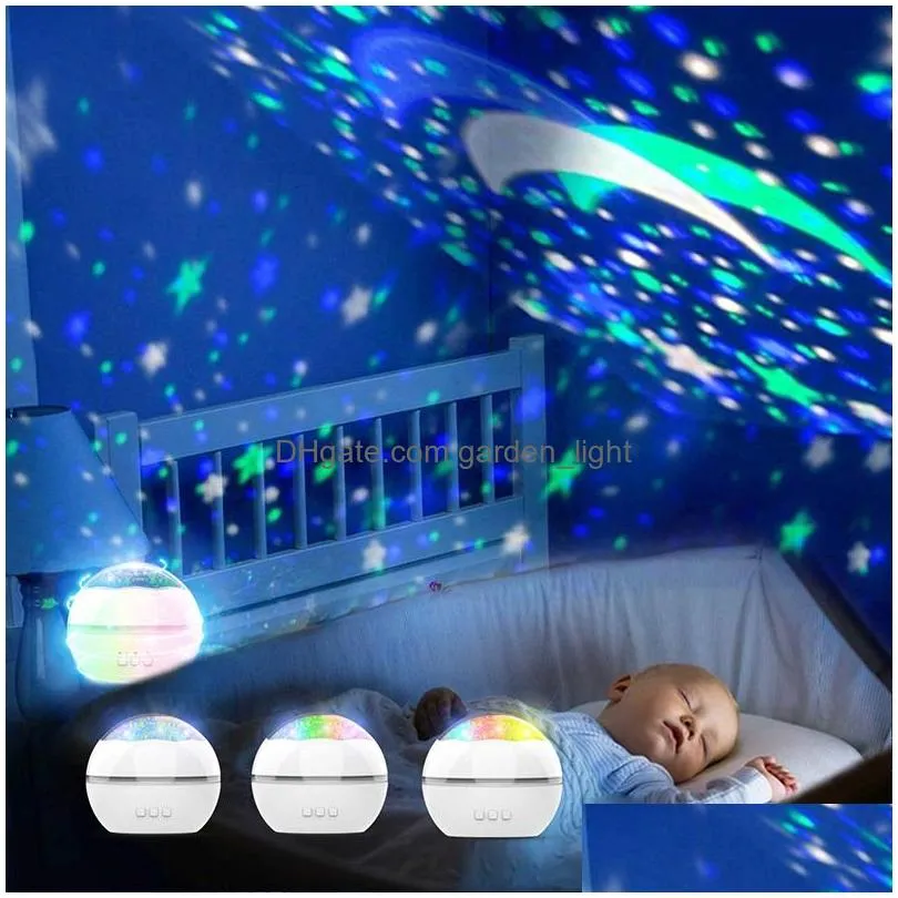 colorful stars starry projector light undersea world led night light 8 colors rotating projector night lamp usb for children room