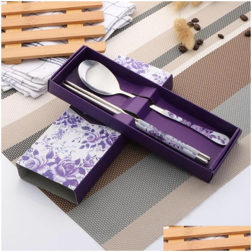 smiling face dinnerware set creative wedding favor party gift stainless steel cutlery tableware suit souvenir for guest with box 1 68sm