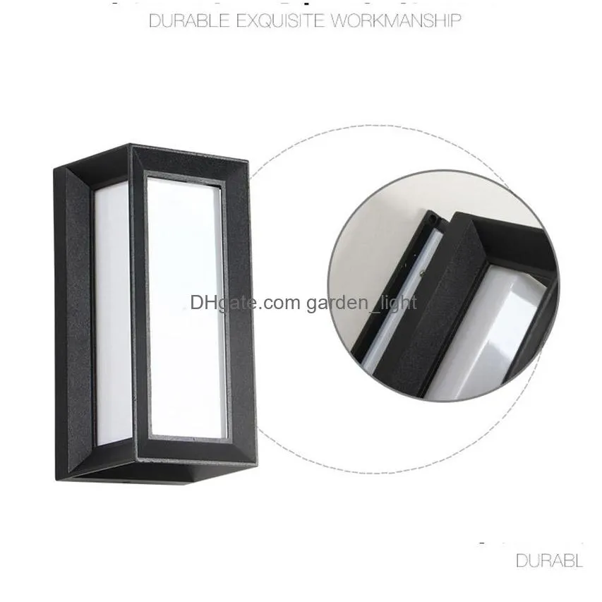 aluminum led wall lamp ip54 waterproof outdoor indoor wallmount modern garden path landscape fence yard