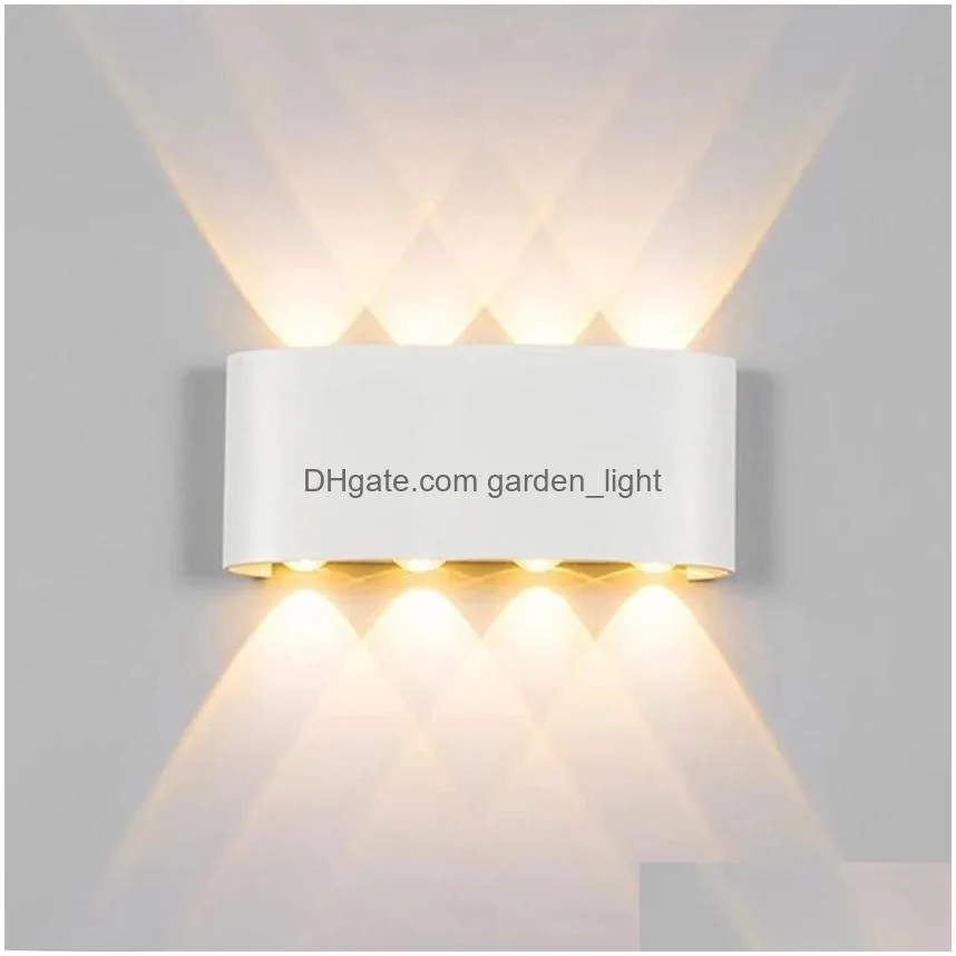 up and down light indoor 2w 4w 6w 8w led wall lamps ac100v 220v aluminum decorate wall sconce bedroom led wall light
