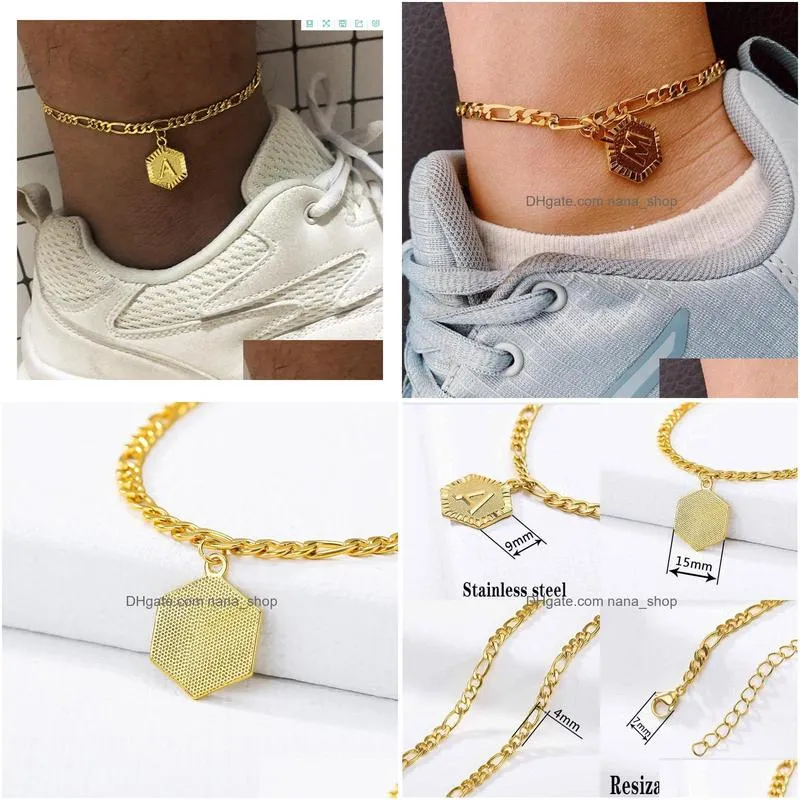 fashion jewelry letter dangle chain anklet beach anklet