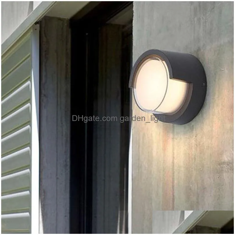 outdoor indoor wall lamp aluminum surface 12w warm white led round and square waterproof ip54 garden lights