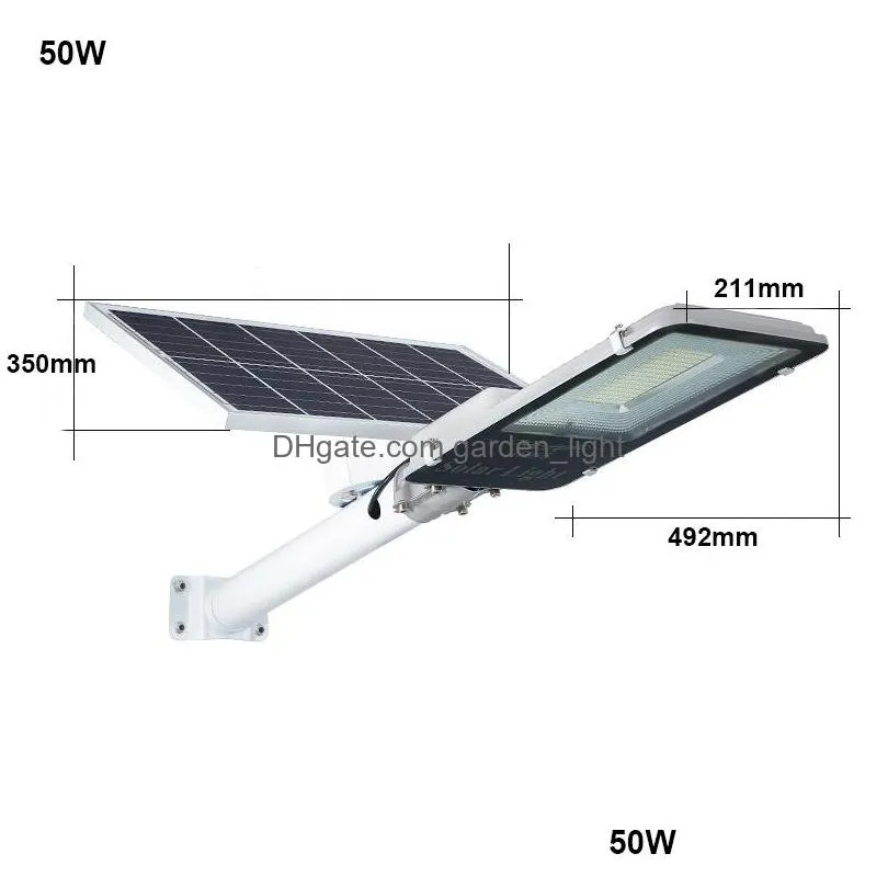 50w 100w 200w 300w solar street light sensor waterproof ip65 road lamp outdoor landscape garden with pole usa by sea to door