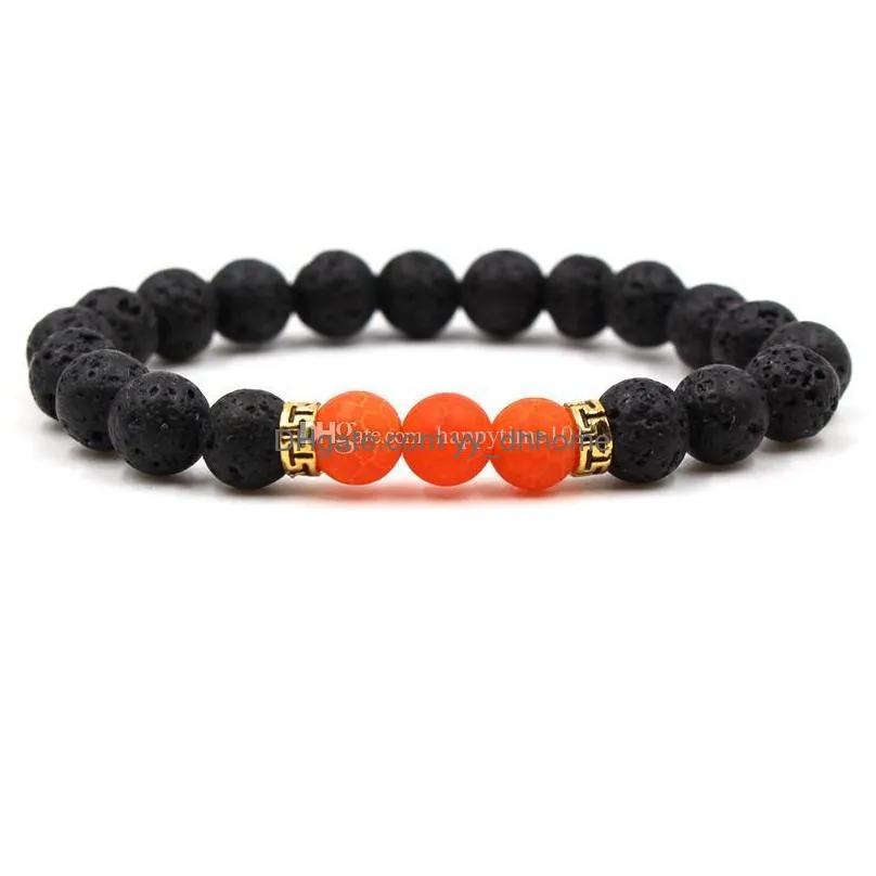 natural black lava agate stone chakra bracelets aromatherapy essential oil diffuser bracelet for women men jewelry