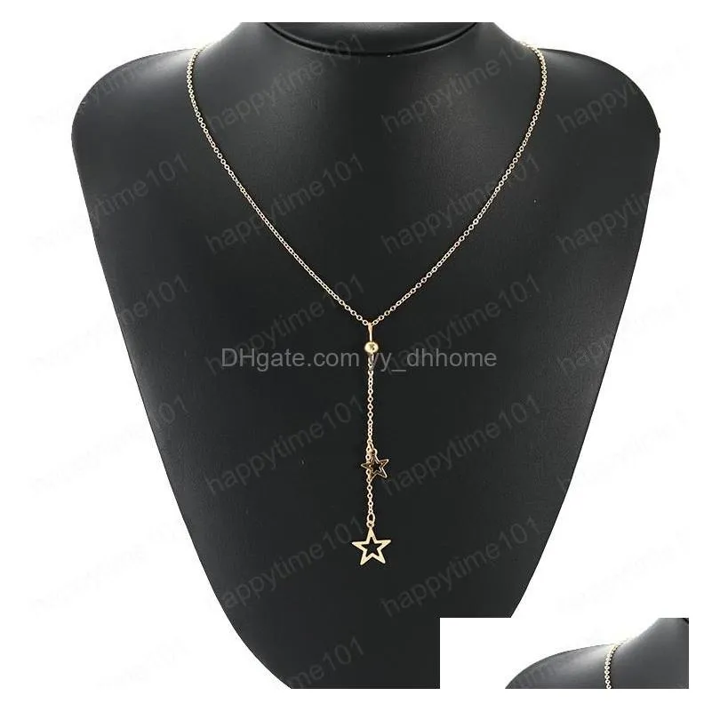  fashion jewelry womens chain necklace cute stars pendant necklace