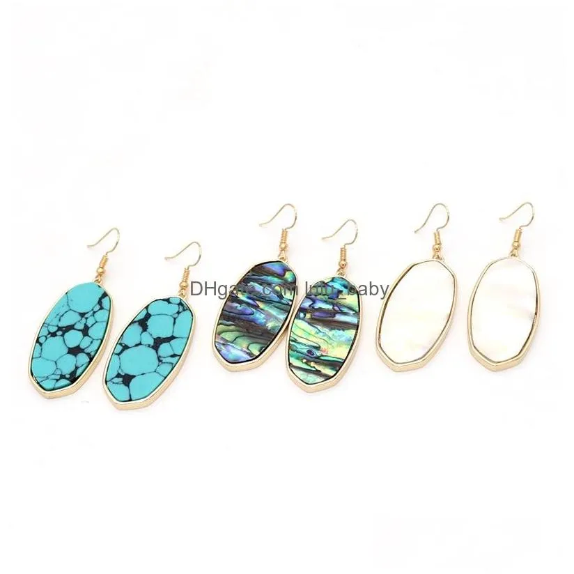 fashion jewelry oval abalone shell earrings leopard dangle earrings