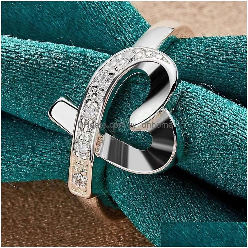 925 sterling silver heart love aaaaa zircon ring for woman charm wedding engagement party jewelry