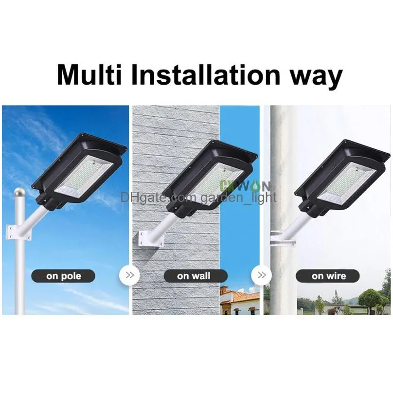 all in one solar street lamp 30w 60w 90w 120w 150w with pole radar sensor outdoor lighting 4 modes